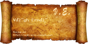 Végh Ernő névjegykártya